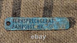 WW2 ORIGINAL GERMAN VEHICLE RADIO INVENTORY TAG 14. Pz. Div. RELIC from KURLAND
