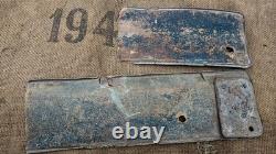 WW2 ORIGINAL GERMAN VEHICLE ZINC LICENSE PLATES 14. Pz. Div. RELIC from KURLAND