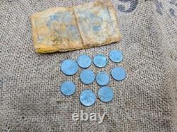 WW2 ORIGINAL German SOLDIER'S COINS PAPER MONEY REICHSMARK RELIC from KURLAND