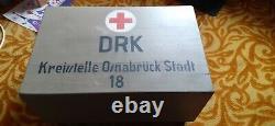 WW2 Original DRK German Red Cross boxes (3) a metal cabinet and various items