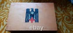 WW2 Original DRK German Red Cross boxes (3) a metal cabinet and various items