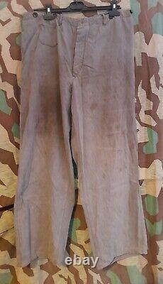 WW2 Original German Army Drill, work trousers, Panzer, tanks regiment. Rare