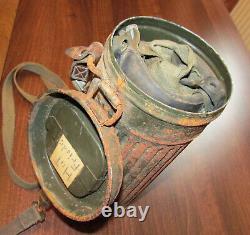 WW2 Original German Gas Mask and Canister Dated 1943