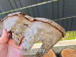 WW2 Original German Helmet Leather From Kurland Battlefield