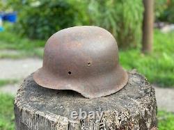 WW2 Original German Helmet M42, From Battle Of Kurland