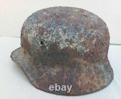 WW2 Original German Helmet WINTER? Amouflage M40 German Relic