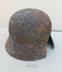 WW2 Original German Helmet WINTER? Amouflage M40 German Relic