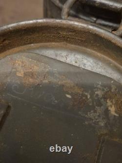 WW2 Original German Luftwaffe mask container, tin, blue paint, name, dated