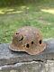 WW2 Original German M42 Battle Damage Helmet, From Battle Of Kurland