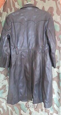 WW2 Original German Officers Leather Trench coat, stamped