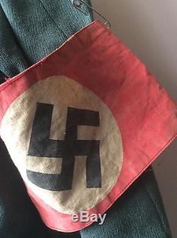 WW2 Original German SS Jacket/Coat Rare Hammer Head Eagle and Owners Name Tag