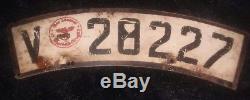 WW2 Original German civilian front motorcycle license plate double sided