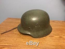 WW2 Original German helmet M35 liner +chinstrap SE66