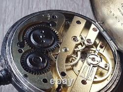 WW2 Original German officer pocket watch, silver 800