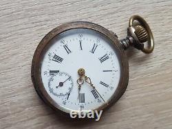 WW2 Original German officer pocket watch, silver 800