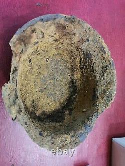 WW2 Original M42 German Helmet relic with VERY RARE wire band