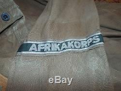 Ww2 Rare Original German Afrika Korps Tropical Nco Tunic With Cuff Title