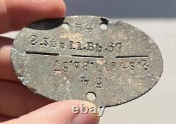 WW2 RARE Stellungs German Army Wermacht ID DOG TAG (54 2. Stell. Bb. 67)