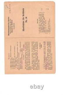WW2 WWII German Original Artillery General military booklet combat soldier army