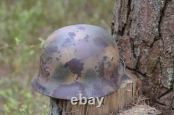 WW2 WWII Original German Camo Helmet, Very Rare, Size 72, Mark. 474