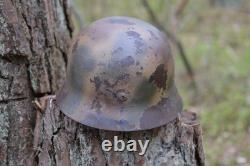 WW2 WWII Original German Camo Helmet, Very Rare, Size 72, Mark. 474