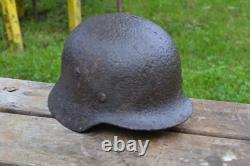 WW2 WWII Original German Helmet M35 from the battlefield. Kurland