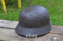 WW2 WWII Original German Helmet M35 from the battlefield. Kurland
