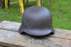 WW2 WWII Original German Helmet M35 from the battlefield. Kurland