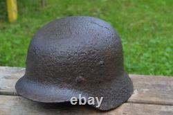 WW2 WWII Original German Helmet M35 from the battlefield. Kurland