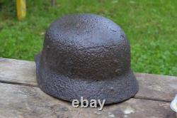 WW2 WWII Original German Helmet M35 from the battlefield. Kurland