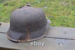 WW2 WWII Original German Helmet from the battlefield. Kurland