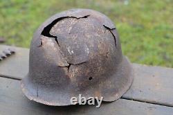 WW2 WWII Original German Helmet from the battlefield. Kurland