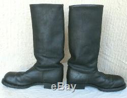 WW2 WWII RARE ORIGINAL GERMAN TYPE OFFICER BLACK LEATHER BOOTS with NAILED SOLE
