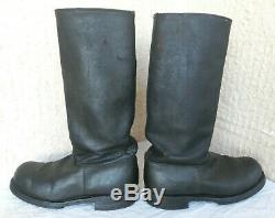 WW2 WWII RARE ORIGINAL GERMAN TYPE OFFICER BLACK LEATHER BOOTS with NAILED SOLE