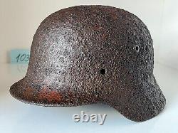 WW2 WWII original German Helmet M35 from battlefield #103