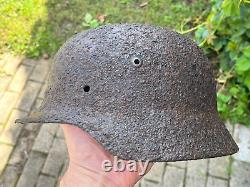 WW2 WWII original German Helmet M35 from battlefield #103