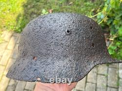 WW2 WWII original German Helmet M35 from battlefield #103