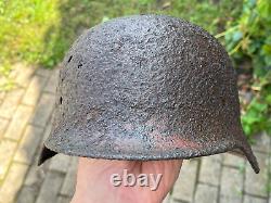 WW2 WWII original German Helmet M35 from battlefield #103