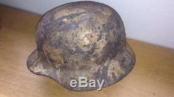 WW2 german normandy camo helmet original