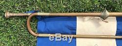 WW2 or 1930's GERMAN FANFARE BUGLE WITH ORIGINAL BANNER. YOUTH FLIEGER