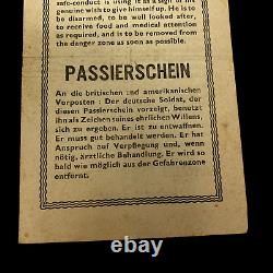 WWII 1944-1945 Allied Air Dropped German Propaganda Leaflet European Theater