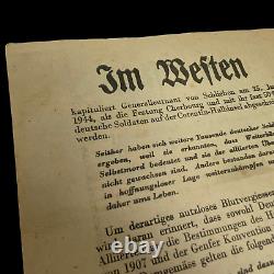 WWII 1944-1945 Allied Air Dropped German Propaganda Leaflet European Theater #2