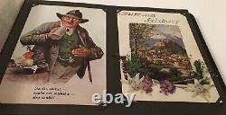 WWII GERMAN Photo Album Photographs Used Post Cards with Stamps FULL