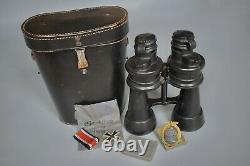 WWII GROUP German Leitz BEH 7x50 Kriegsmarine Binoculars + Awards Original WW2
