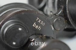 WWII GROUP German Leitz BEH 7x50 Kriegsmarine Binoculars + Awards Original WW2