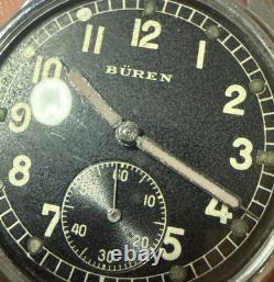 WWII German Army Buren Grand Prix DH Watch MUSEUM Original Strap Wehrmacht