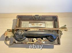 WWII German Army FF33 Feldfernsprecher Field Telephone Bakelite Case 1944 Dated