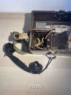WWII German Army FF33 Feldfernsprecher Field Telephone Bakelite Case 1944 Dated
