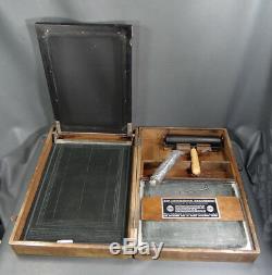 WWII German Army Wehrmacht Geha Stack Matrix Printer #45 in Original Wooden Case