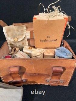 WWII German Army Wehrmacht Medical Pouch 1941 Sani with Contents Wound Tags RARE